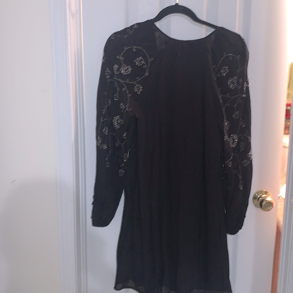 NWT-Anthropology-Ranna Gill size XS black dress with beads - Picture 5 of 6